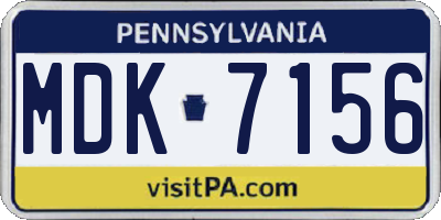 PA license plate MDK7156