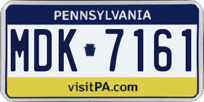 PA license plate MDK7161