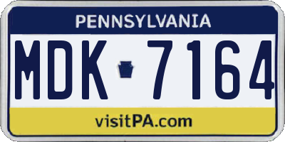 PA license plate MDK7164