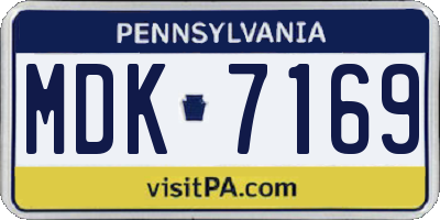 PA license plate MDK7169