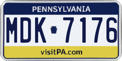 PA license plate MDK7176