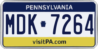 PA license plate MDK7264