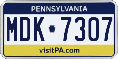 PA license plate MDK7307