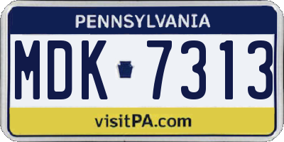 PA license plate MDK7313