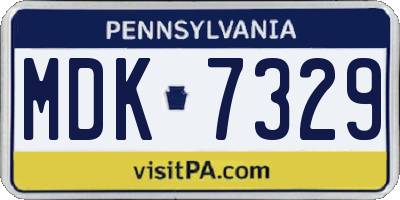 PA license plate MDK7329