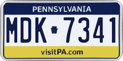 PA license plate MDK7341