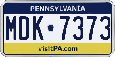 PA license plate MDK7373