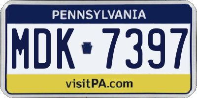 PA license plate MDK7397