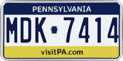 PA license plate MDK7414