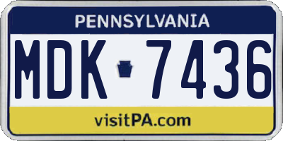 PA license plate MDK7436