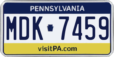 PA license plate MDK7459