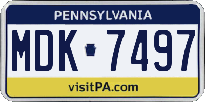 PA license plate MDK7497