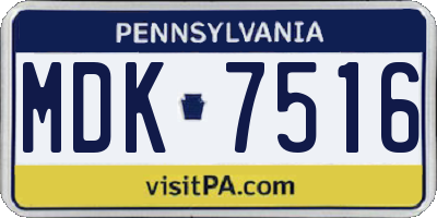 PA license plate MDK7516
