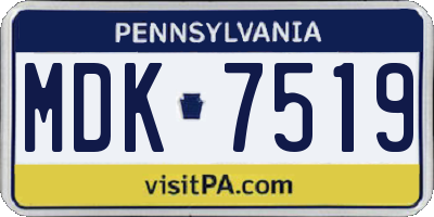 PA license plate MDK7519