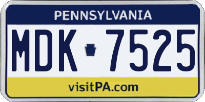 PA license plate MDK7525