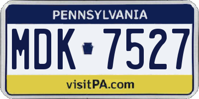 PA license plate MDK7527