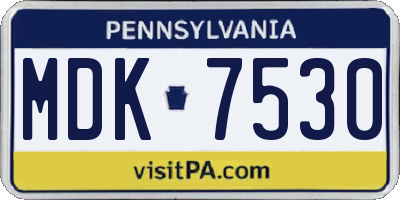 PA license plate MDK7530