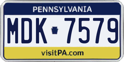 PA license plate MDK7579