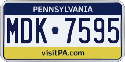 PA license plate MDK7595
