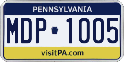 PA license plate MDP1005