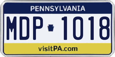 PA license plate MDP1018
