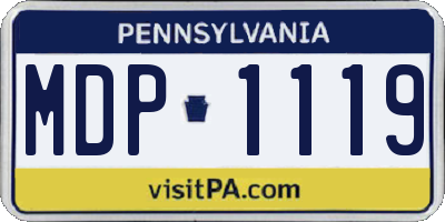 PA license plate MDP1119