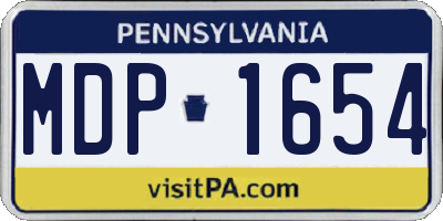 PA license plate MDP1654
