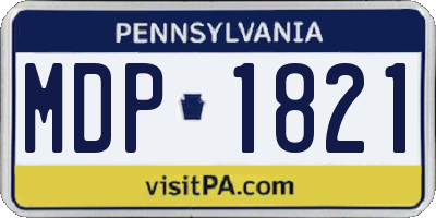 PA license plate MDP1821