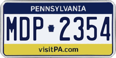 PA license plate MDP2354