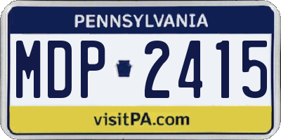 PA license plate MDP2415