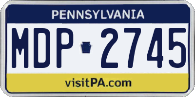 PA license plate MDP2745