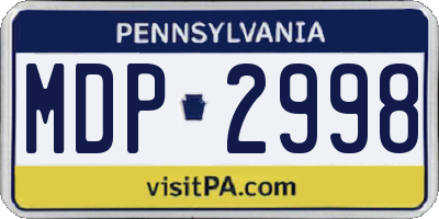PA license plate MDP2998