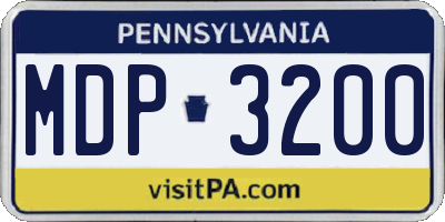 PA license plate MDP3200