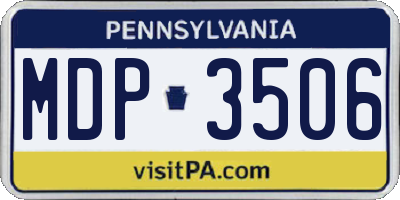 PA license plate MDP3506