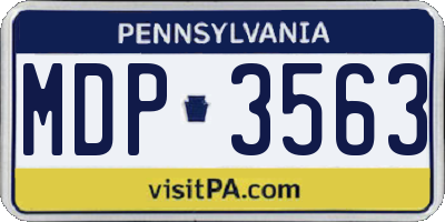 PA license plate MDP3563
