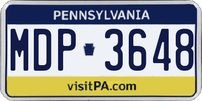 PA license plate MDP3648