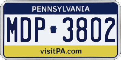 PA license plate MDP3802