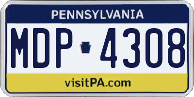 PA license plate MDP4308