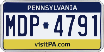PA license plate MDP4791