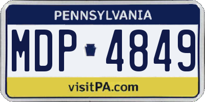 PA license plate MDP4849