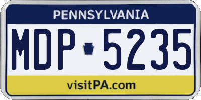 PA license plate MDP5235
