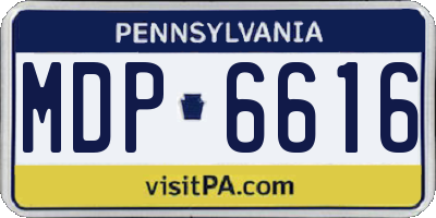 PA license plate MDP6616