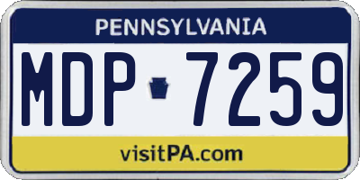 PA license plate MDP7259