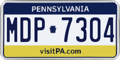 PA license plate MDP7304
