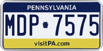 PA license plate MDP7575
