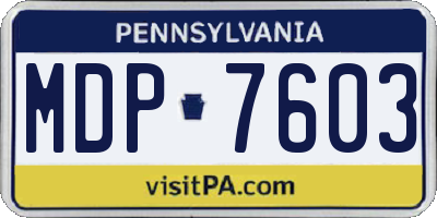 PA license plate MDP7603