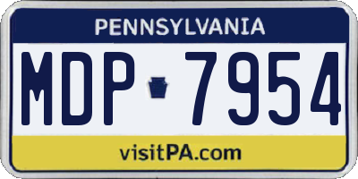 PA license plate MDP7954