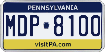 PA license plate MDP8100