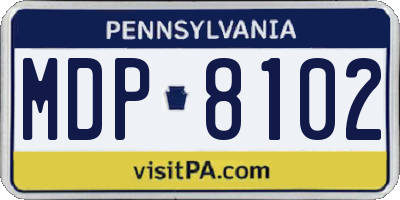 PA license plate MDP8102