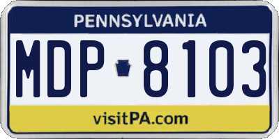 PA license plate MDP8103